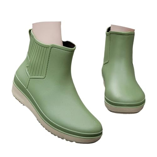 Kurze Gummistiefel Damen Bunt Westernstiefel Regenschuhe Halbhoch Wasserdicht Arbeits & Berufsschuhe Breeze Schuhe Arbeitsschuhe Küche Elegant Sommerstiefel Grün 40