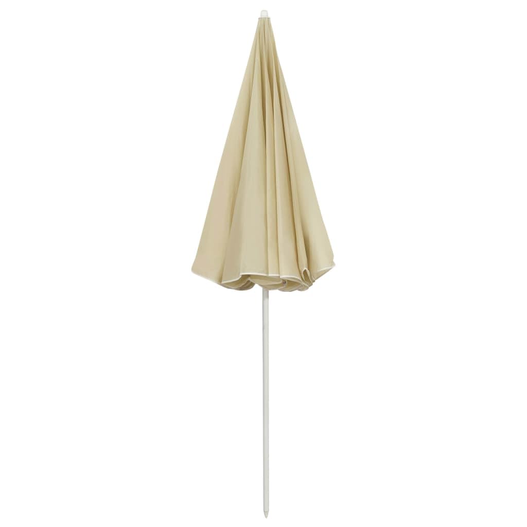 Strandschirm Sandgelb 240 cm Garten Sonnenschirm mit Kippmechanismus für flexiblen Sonnenschutz