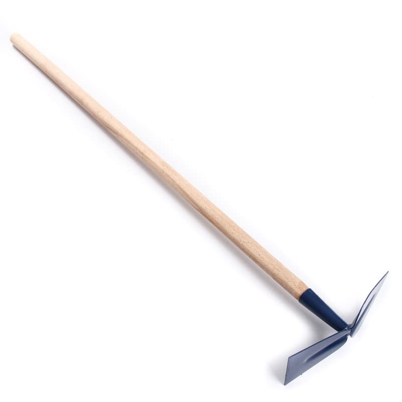 Gartenwerkzeuge Handgeräte Hacke Gartenhacke Unkrauthacke Handjäter mit Holzstiel (Doppelhacke mit Stiel)