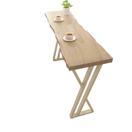 Table de bar industrielle de hauteur de comptoir en bois massif et métal