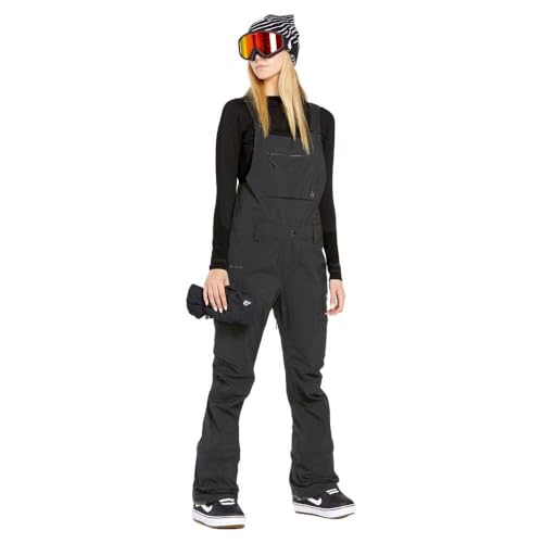 Volcom Women's Elm Stretch Slim Fit Gore-Tex Snowboard Bib Overall Black