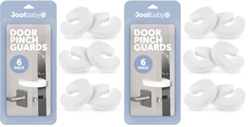 Image of Jool Baby Door Pinch Guards (12 Pack) - Slam Preventer - Babyproof Doors to Avoid Pinched Fingers & Door Slamming, Keep Pets from Getting Locked in