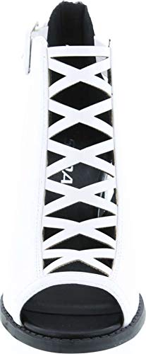 Image of Soda Aran ~ Women Open Toe Crisscross Straps Back Zipper High Heel Fashion Sandal with Adjustable Ankle Strap