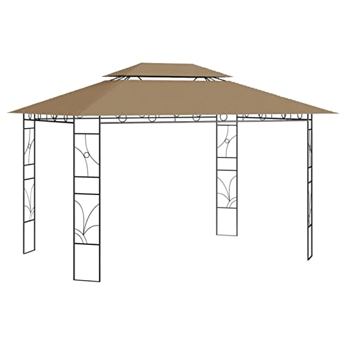 ShGaxin Paviljoen, tuinpaviljoen, tuinpaviljoen, tuinpaviljoen, tenten voor buiten, taupe, 4 x 3 x 2,7 m, 160 g/m²