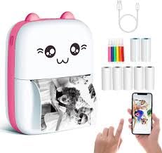 Student Mini Printer, Wireless Printing, Compact Design, Pink