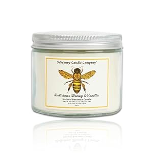 Luxury White Beeswax Candle with Honey & Vanilla, Comforting Aromatherapy Blend for Relaxation and Warmth, Hand Poured Scented Candle, Natural Wax, Long Burning, Sweet Scent, in Gift Box