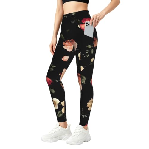 Pantalones de yoga holgados para mujer con estampado floral y leggings de descanso modernos