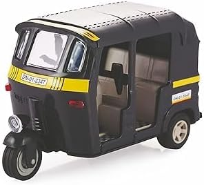 Ap Kids Toys Auto Rickshaw Toy For Kids | Pull Back Toys For Kids | Plastic Auto Rickshaw Miniature Automobile Pull Back Action Toy (Style-1) - Black