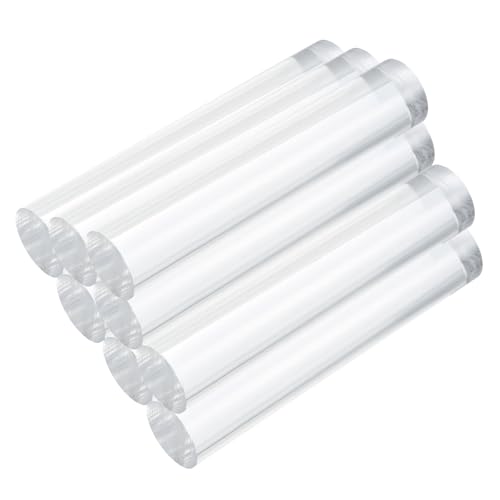 MECCANIXITY 8pcs Acrylic Round Rods 13/16" x 4" Clear Acrylic Dowel Rods Sticks Plastic Sticks Strip for DIY Crafts Lighting Gardening Decorations - 20mm x 100mm