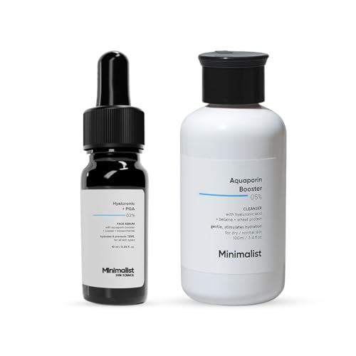 Image of Minimalist Hydration Mini Duo for Dry Skin | Hyaluronic Acid Cleanser + Intense Hydrating Serum | Deep Moisture & Hydration Face Set | Hydrating Face Skincare for Dry & Dehydrated Skin