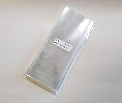 500 Pcs 3x8 (O) Clear Flat Cello Cellophane Bags Good for Bakery Cake Cookie Candies image 3