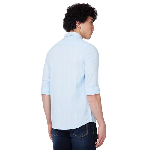 Image of Spykar Men's Regular Fit N /A Full Sleeve Striped Casual Shirts