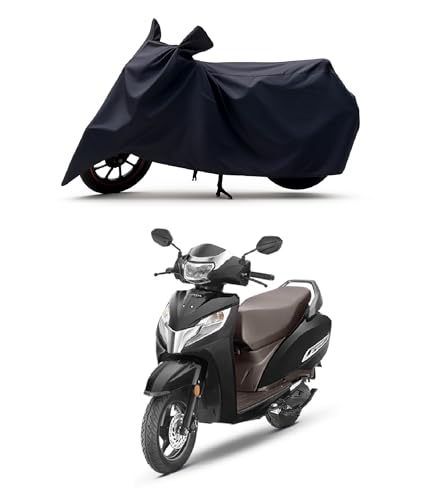 Image of All Season Protection Bike Cover for Activa 6G 5G 4G 3G 125 H-Smart Activa 125 110 New BS6 Scooty Bike Cover with Water-Resistant and Dust Proof Premium 190T Fabric Entire Black