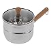 Cacerola pequeña, mini olla de comida para bebés de acero inoxidable 304 con rejilla para cocinar al vapor con mango de madera para cocina casera(S)