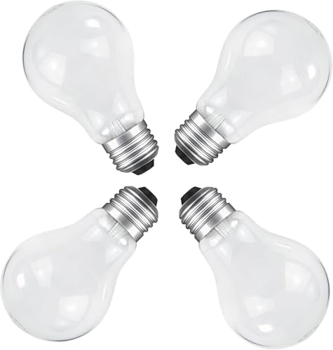 Hoimuv 75 Watt Incandescent Light Bulbs A19 75 WATT Incandescent Bulb Shatter Resistant Rough Service Light Bulb 75 WATTS A19 Shape 4PACK