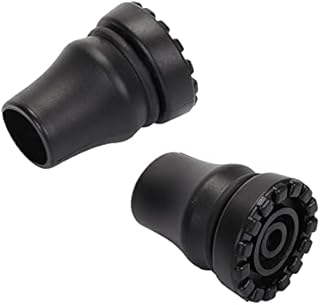 2-Pack Rubber Cane Tips 7/8 Inch Heavy Duty Walking Cane Tips, Black Sturdy Replacement Cane Tip for Seniors Walking Stick, Safety Cane Crutch Accessories
