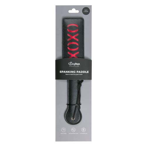 Zwarte Leren Paddle XOXO| Bondage | Speeltjes | Pinwheel | BDSM | SM | Meesteres | Sado | Dildo | Vibrator | Penis… - Afbeelding 3