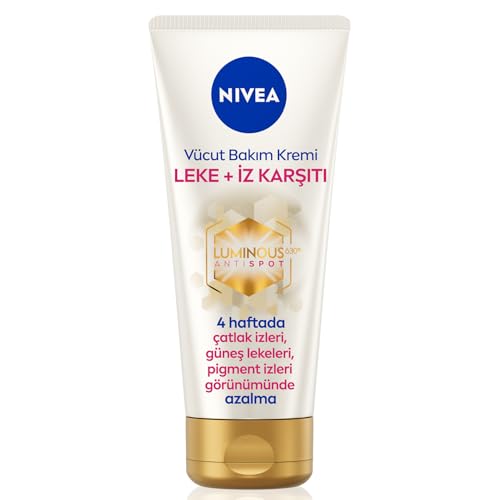 NIVEA LUMINOUS630® Crema corporal antiestrías y manchas de pigmento, loción corporal equilibra las diferencias en el tono de la piel, textura ligera e hidrata 48 horas (200 ml)