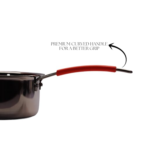 Image of Cook & Craft Premium Heavy Gauge Stainless Steel Milk Pan /Saucepan /Tea Pan /Milk Pot /Sauce Pot with lid, (Induction Cookware) 1 Liter, Silver