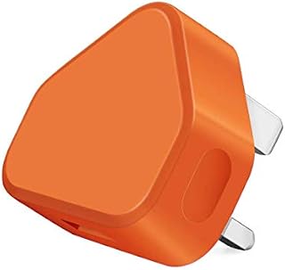 Themax® 1000mAh USB UK 3 Pin Plug Charger Adapter Compatible iPhone iPad Samsung HTC LG Sony Huawei Motorolla BlackBerry Lenova Microsoft Xiaomi Google Acer Asus OnePlus Tablets Kindle (Orange)