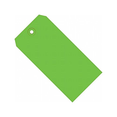 Colored Shipping Tag #1, 13 Point, Plain, Green, 2.75" x 1.37" - Case of 1,000
