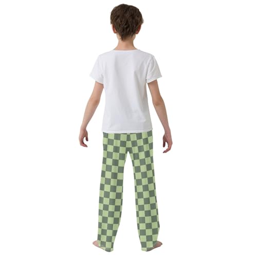 Green Dark Checkerboard Pajama Pants Long Sleep Pant Soft PJ Bottoms Sleepwear3