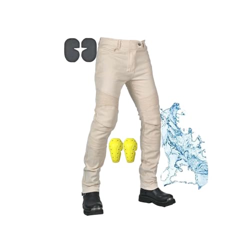 Pantalones De Moto for Mujer/Hombre Pantalones De Motociclismo Fácil De Poner Y Quitar/Diseño Plegable En La Rodilla Y La Cintura Trasera. (Color : White, Size : XS)