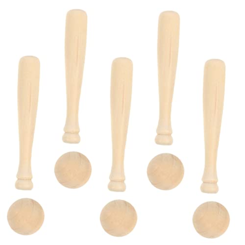 CIYODO 1 Set Creative Painting Bat Baseball Bat Balls DIY Supplies for Graffiti Crafts Lovely Ornament for Boys Indoor