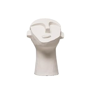 Bloomingville 8.25″ H Cement Face Sculpture, White