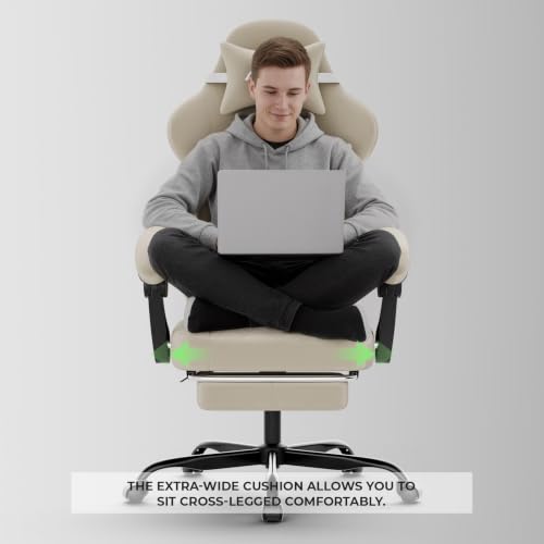 NIONIK Gaming Stuhl Einsteigermodell, Ergonomischer Computerstuhl mit Verstellbarer Höhe und Rückenlehne… – Ansicht 4
