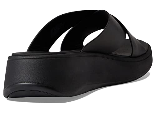 Image of FitFlop Women's F-Mode Leather Flatform Cross Slide Sandal