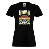 ✔️Designed in the EU-using high quality printing techniques to ensure you get only the best.All products are printed using top of the range Inks whether screen printed or DTG.Vibrant and durable,and also highly crack resistant. Gamer Girl Woman Tshirt I Paused My Game To Be Here You're Welcome 2 Nerd Geek Arcade Video Game PC Game Gift Mother's Day Gift Mom Wife Girlfriend Present