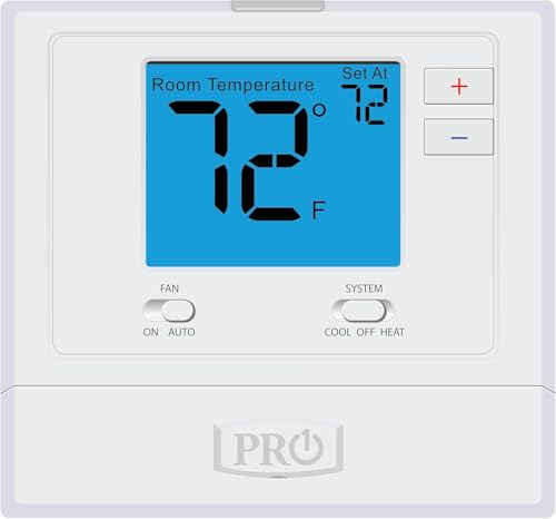 PRO1 T701 Single Stage Non-Programmable Wall Thermostat for 1 Heat/1 Cool Conventional Systems Conventional Digital Thermostat for Home