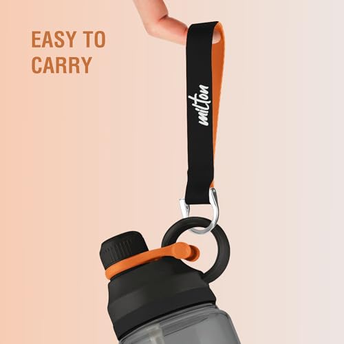 Image of MILTON Fuel 1000 Sipper Water Bottle 1 Litre | BPA Free Plastic Water Bottle for Adults | 100% Leak Proof | Removable Straw | Gym Bottle | Sports & Office Use | 997ml, Black