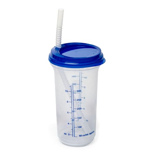 Vakly Hospital Carafe Water Tracking Bottles &ndash; 16 oz Graduated Capacity (Graduated up to 10 oz...
