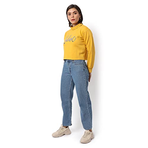 Image of PINACOLADA Women's Colorblock Sweatshirt with Ribbed Hem for Casual Wear | Low-High Neck | Long Sleeve | Button Closure | Cotton Sweatshirt Crafted with Comfort Fit for Everyday Wear