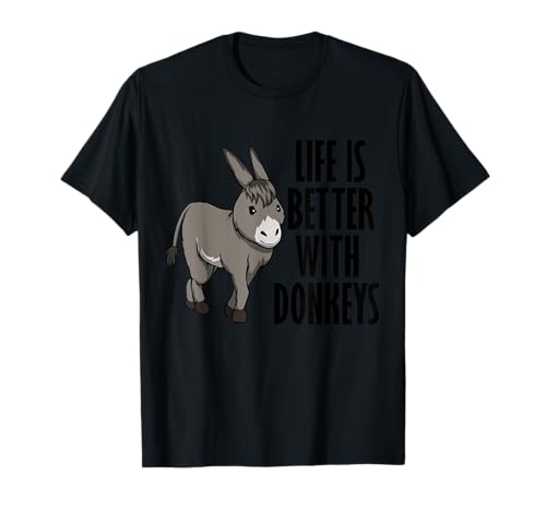 Life With Donkeys Quote Baby Donkey T-Shirt, Black