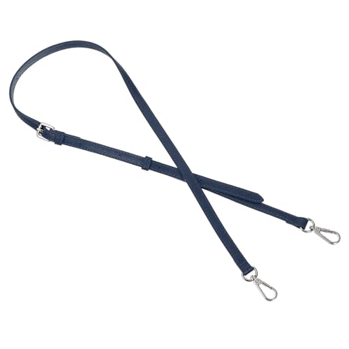 Image of uxcell Leather Bag Strap Replacement Adjustable Crossbody Bag Straps Conversion for Shoulder Bag Handbag Purse, Dark Blue, Silver Buckle