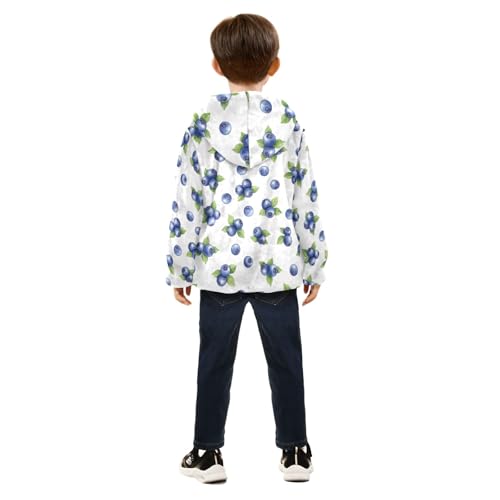 Blueberries White Toddler Boy Winter Jacket Thick Snow Jacket for Boys 3T4