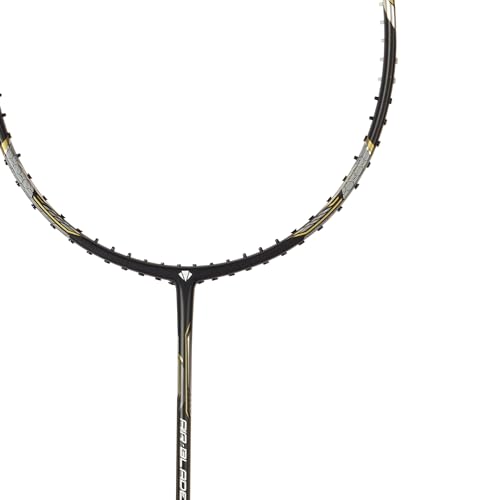 Image of Carlton Airblade M24 Graphite Badminton Racket with Full Cover (Strung) - Lightweight Graphite Frame - Includes Badminton Racket with Cover - Pack of 1 (Black&Gold)