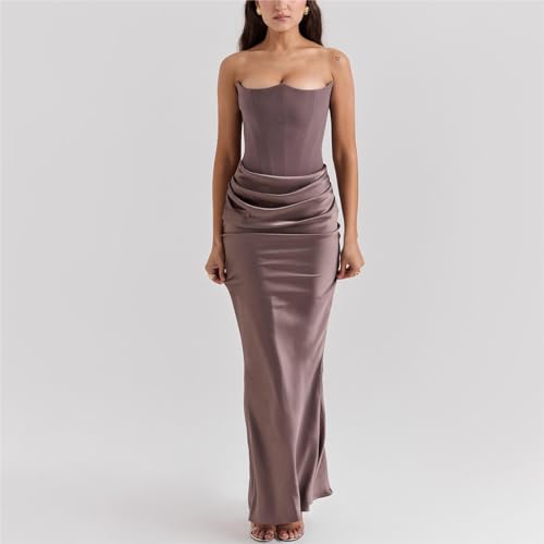 Catalpalev Women's Sexy Fishbone Plunge Slim Backless Temperament Velvet Gowns Bridesmaid Dresses Prom Dresses3