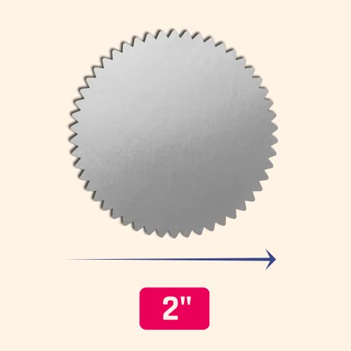 400 Pack, 2" Certificate Award Seals Stickers - Silver/Gold #TOP2