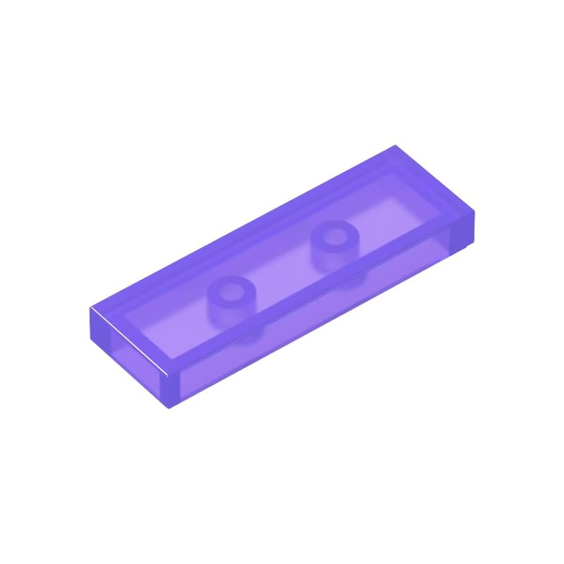 Gobricks 63864 Foundation Plate Tile 1x3 50 Pieces GDS-562 Compatible with Lego Building Blocks Color:Trans Purple — image 1
