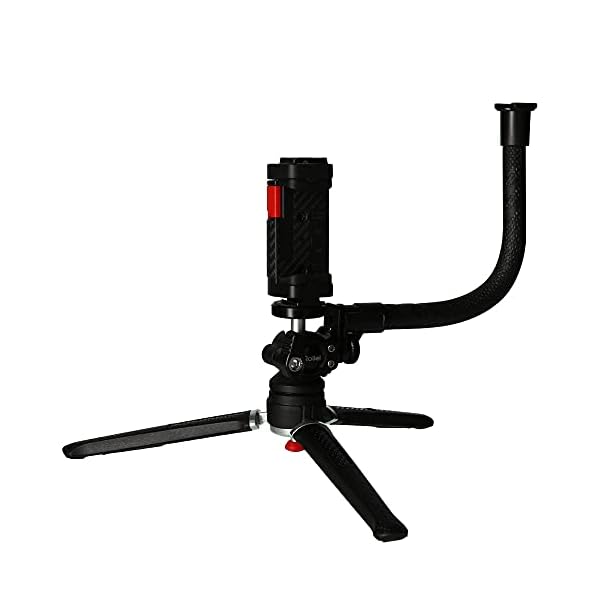 Rollei Comfort Vlogging Set, Mini-Stativ mit Smartphone-Halterung, Kugelkopf und Zubehör-Arm. Ideal für das Videofilmen…