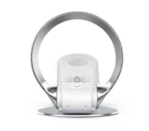 JHOMHF Ventilador De Escritorio Sin Aspas De Pared con Control Remoto Y Temporizador 7 Velocidades 26 W Ultra Silencioso Plegable Y Sin Aspas(Silver)