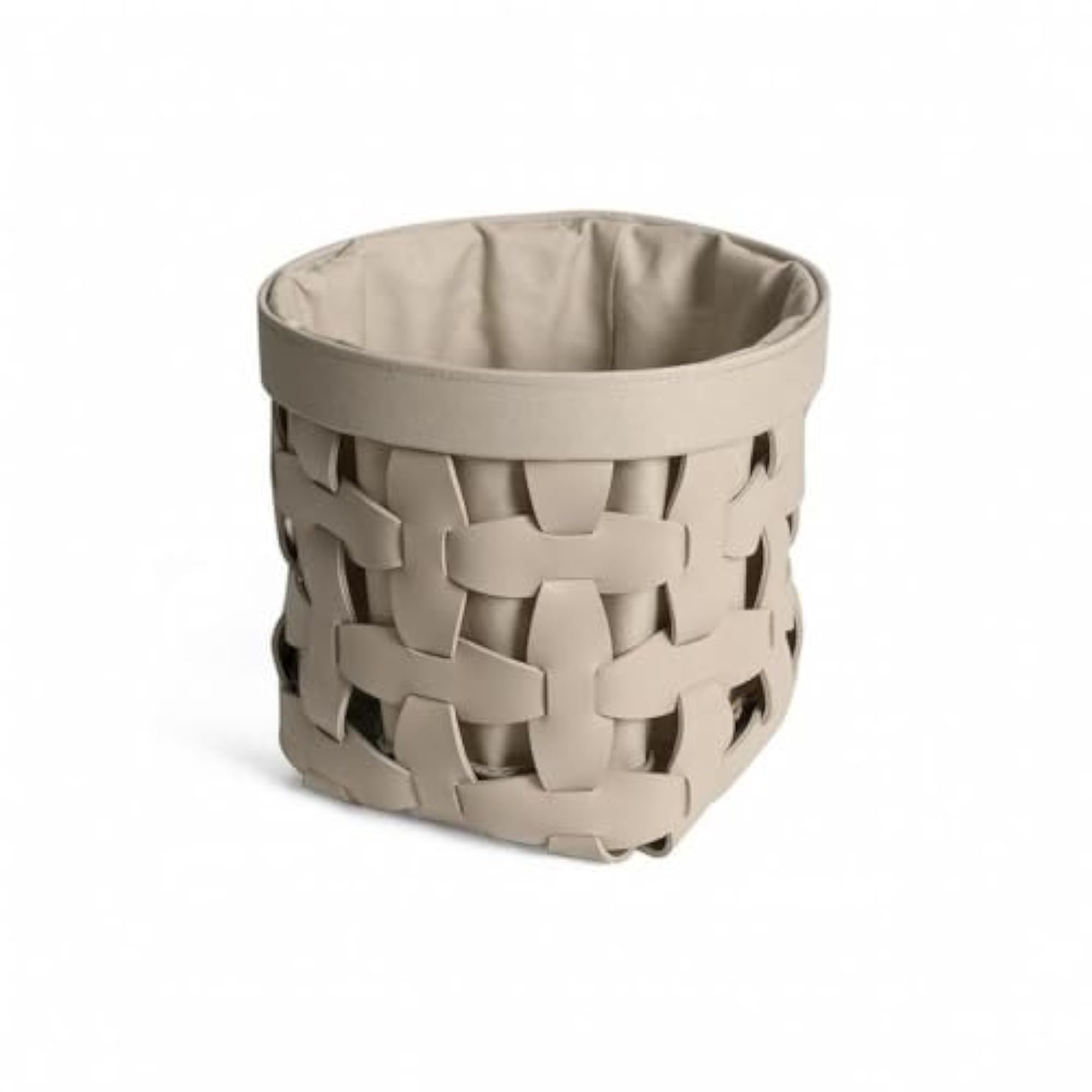 Round Woven Laundry Basket with Liner, Easy-Access Open Top
