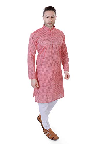Image of LUCKWIN Men's Regular Fit Cotton Kurta Pyjama Set, Full-Sleeve, Mandarin Collared Neck, Ideal for Every Occasion, Cotton Made, Lightweight and Comfortable