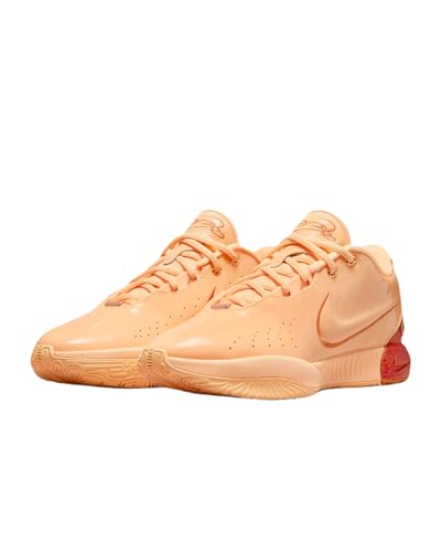 Image of NIKE Lebron XXI Basketball Shoes (FV2345-800, Melon Tint /Metallic Red Bronze /Monarch) Size 10