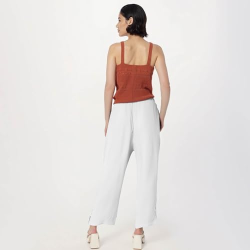GOFULY Linen Pants for Women Summer 2025 Beach Elastic Waist Pants Wide Leg High Waisted with Pockets Loose Fit Solid Outfits4