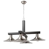 Four Light Chandelier from the Ambrose collection Item Size: Length: 31.00 inches Height: 20.00 inches Width: 31.00 inches Style: Transitional Light Type: Chandeliers Finish: Dark wood & brushed nickel Safety Rating: Dry and Safety Listing: ETL